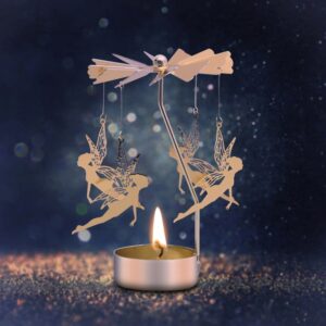 Portavelas giratorio con vela aromática